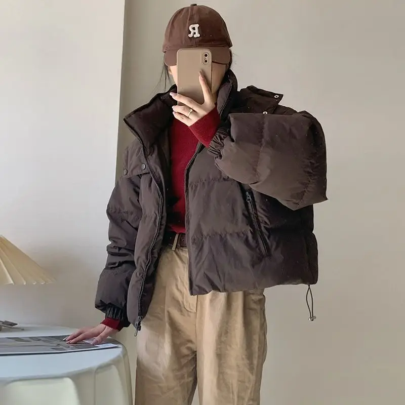 Women White Duck Down Jacket with Hood Autumn Winter Casual Warm Outwear Hat Detachable Thick Coat 2023 New Down Clothes M39