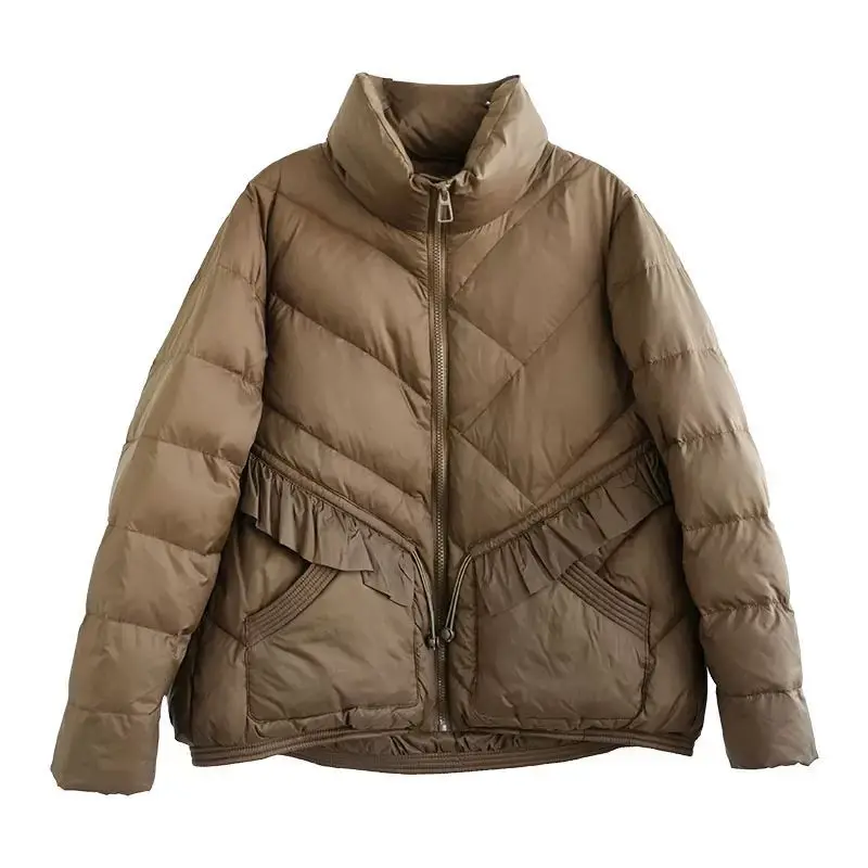 Women White Duck Down Wood Ear Side Down Coats Autumn/Winter New Fashion Fit Keep Warm Jackets Down Clothes Ladies New M35
