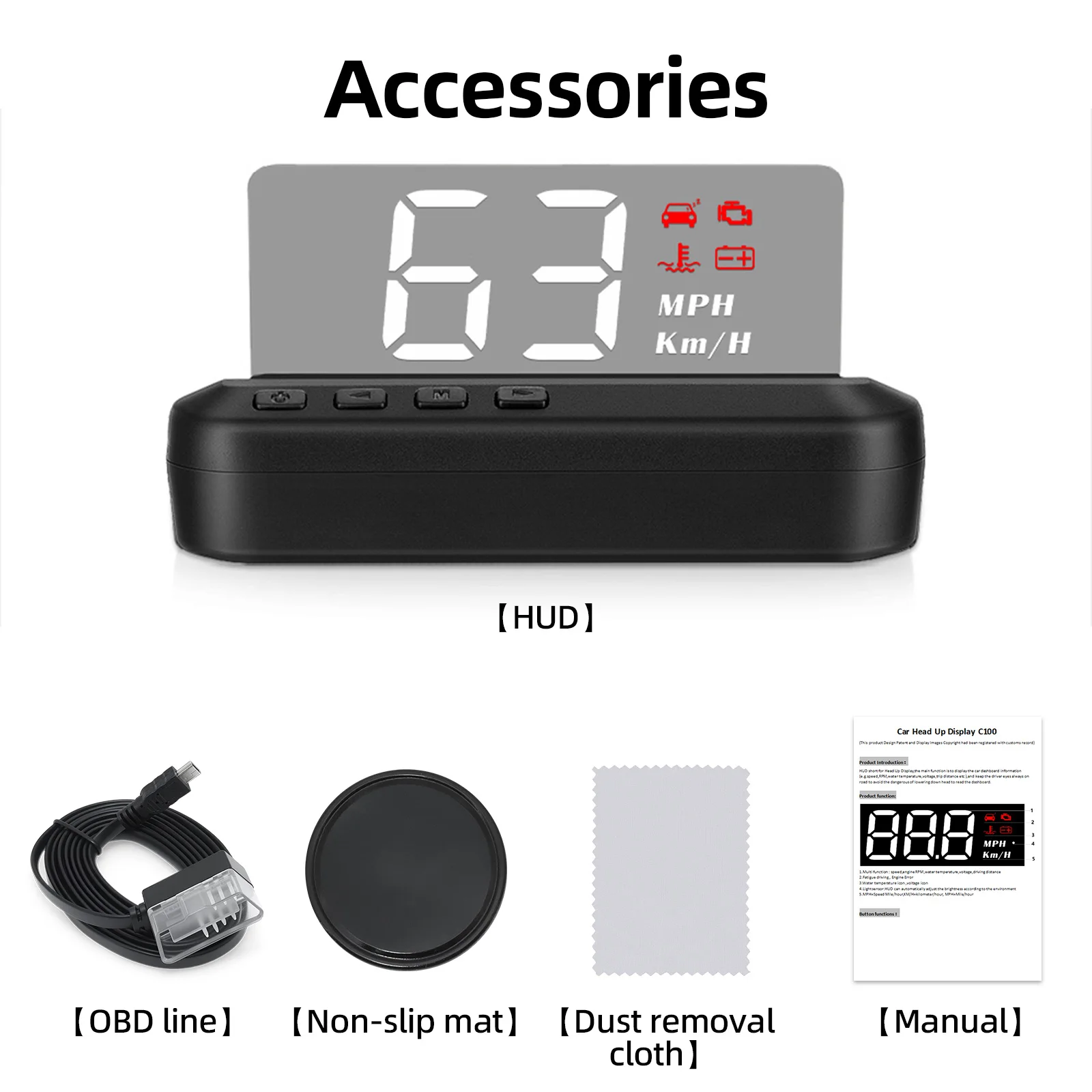 

C100 OBD2 Авто HUD Проекционный Дисплей Цифровой MPH/KMH Спидометр Автомобильный Датчик Проектор На Лобовое Стекло Автомобиль...