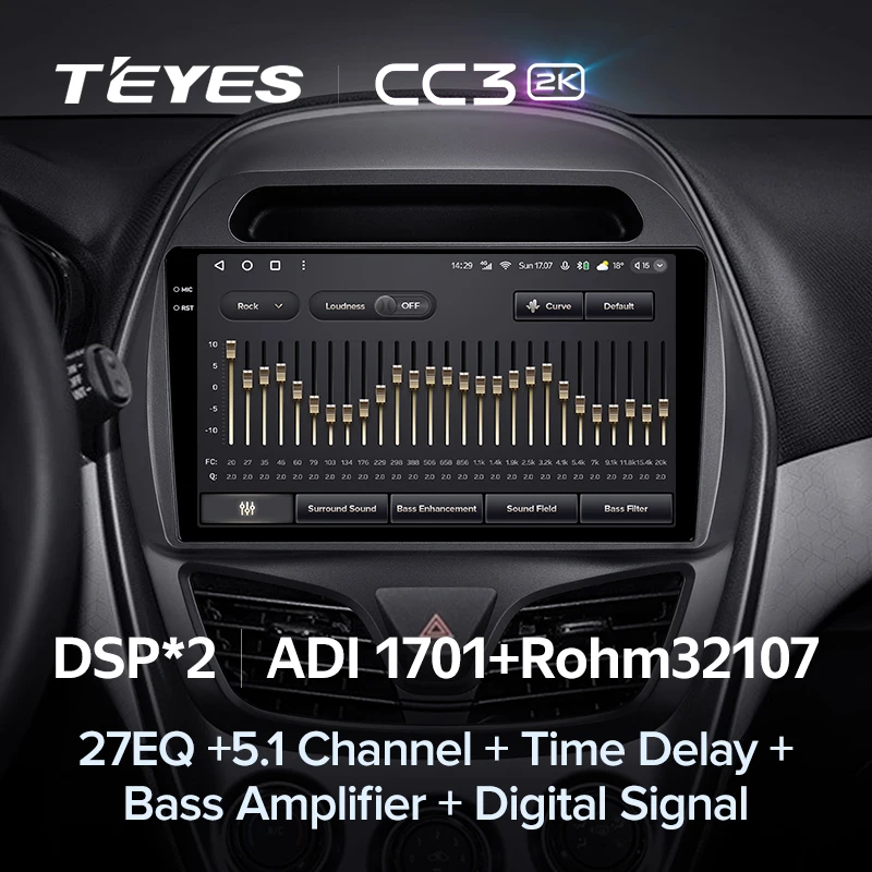 TEYES Тиайс CC3 2K Штатная магнитола For Chevrolet Spark Beat 2015 - 2018 до 8-ЯДЕР 6 + 128ГБ 27EQ DSP