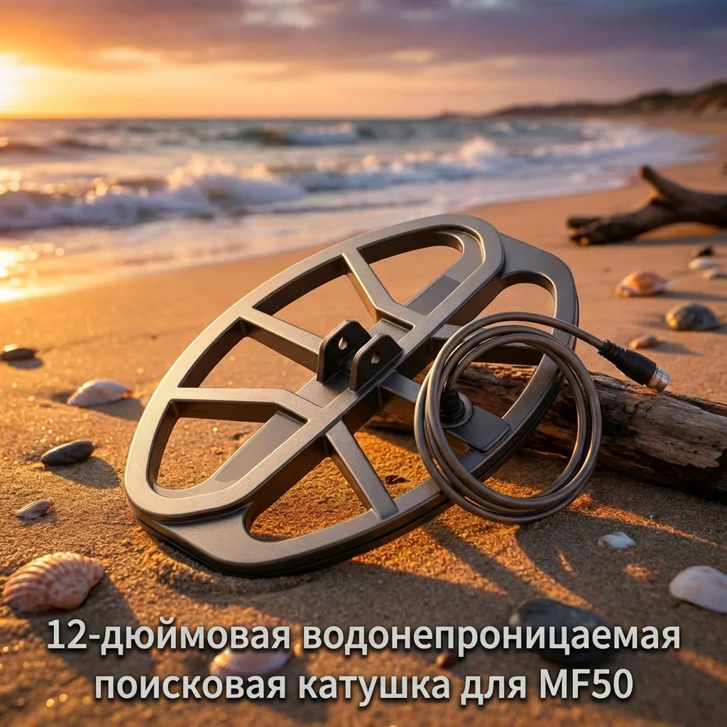 Фото Водонепроницаемая поисковая катушка DD для металлоискателя MF50, многочастотный металлоискатель, аксессуары №2