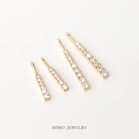 mimo jewelry copper plated gold micro inlaid zircon simple one line long tassel pendant diy hand accessories