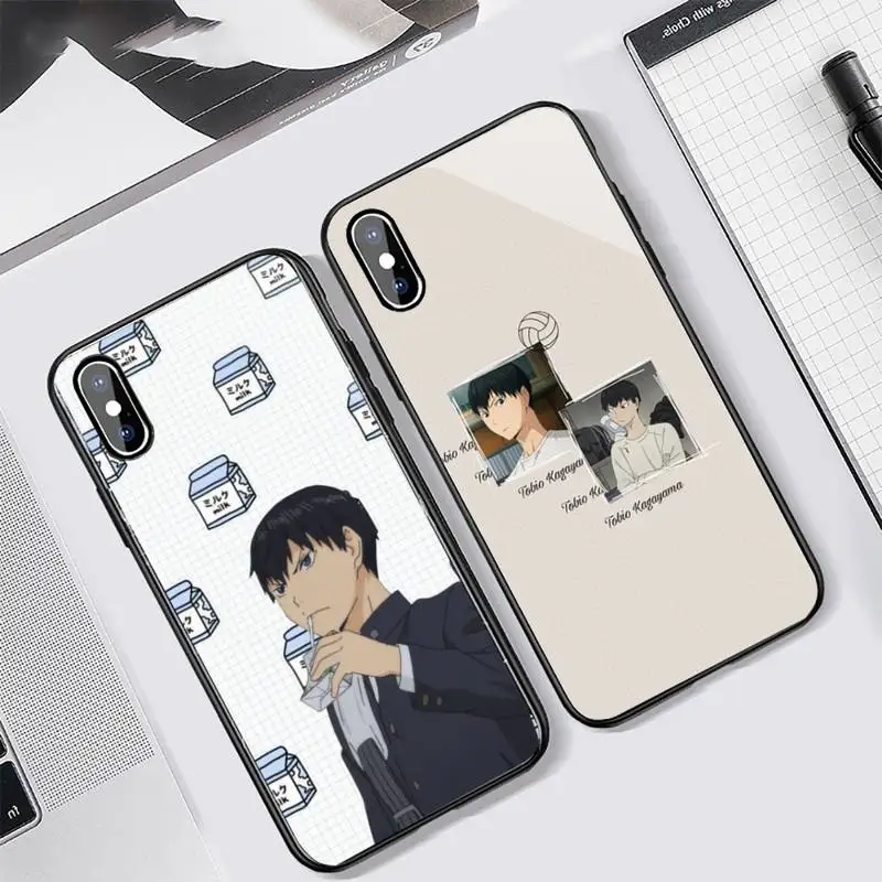 

Tobio Kageyama Haikyuu anime Phone Case Tempered glass For iphone 11 12 13 PRO MAX mini 6 7 8 plus X XS XR