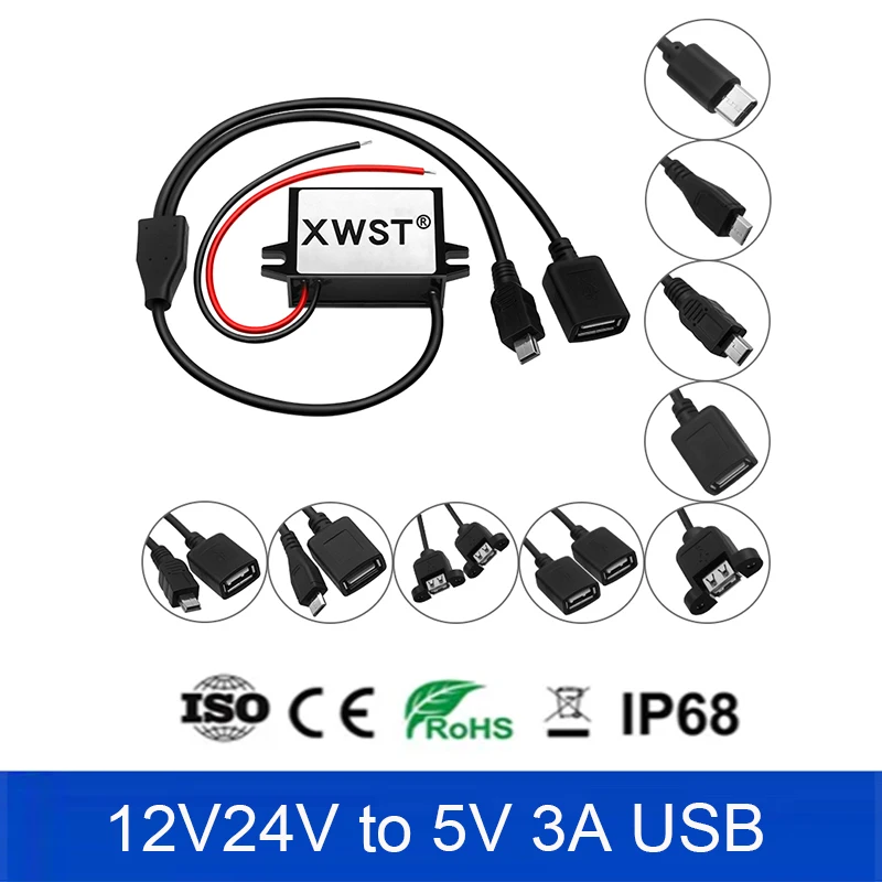 DC USB зарядное устройство 12V 24V to 5V преобразователь 12V to 5 вольт понижающий USB преобразователь для телефона зарядное устройство источник питания продажа с завода DC USB зарядное устройство 12V 24V to 5V преобразователь 12V to 5 вольт понижающий USB преобразователь для телефона зарядное устройство источник питания продажа с завода