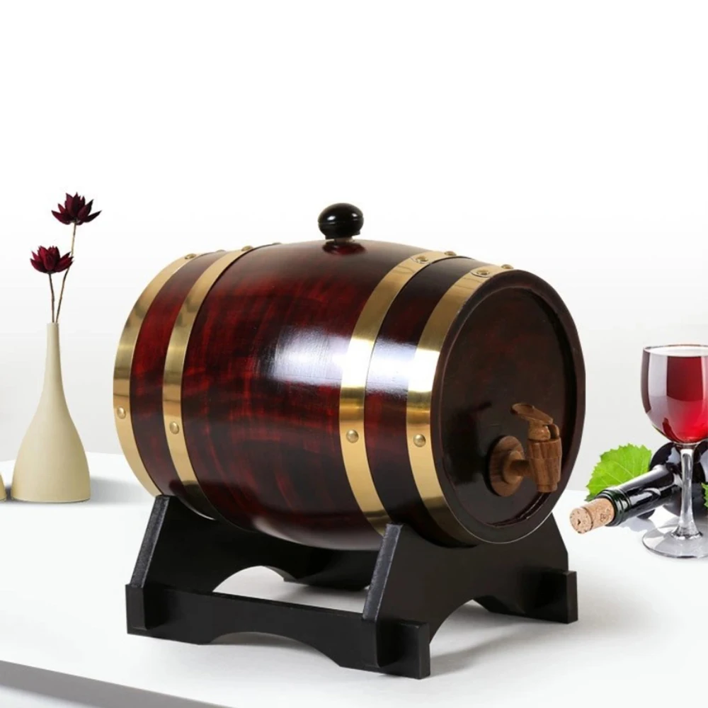 

5L Homebrew Wooden Wine Barrel Pine Beer Brewing Equipment Red Wine Beer Keg Tap Dispenser Rum Pot Whisky Wine DIY Bar Tool