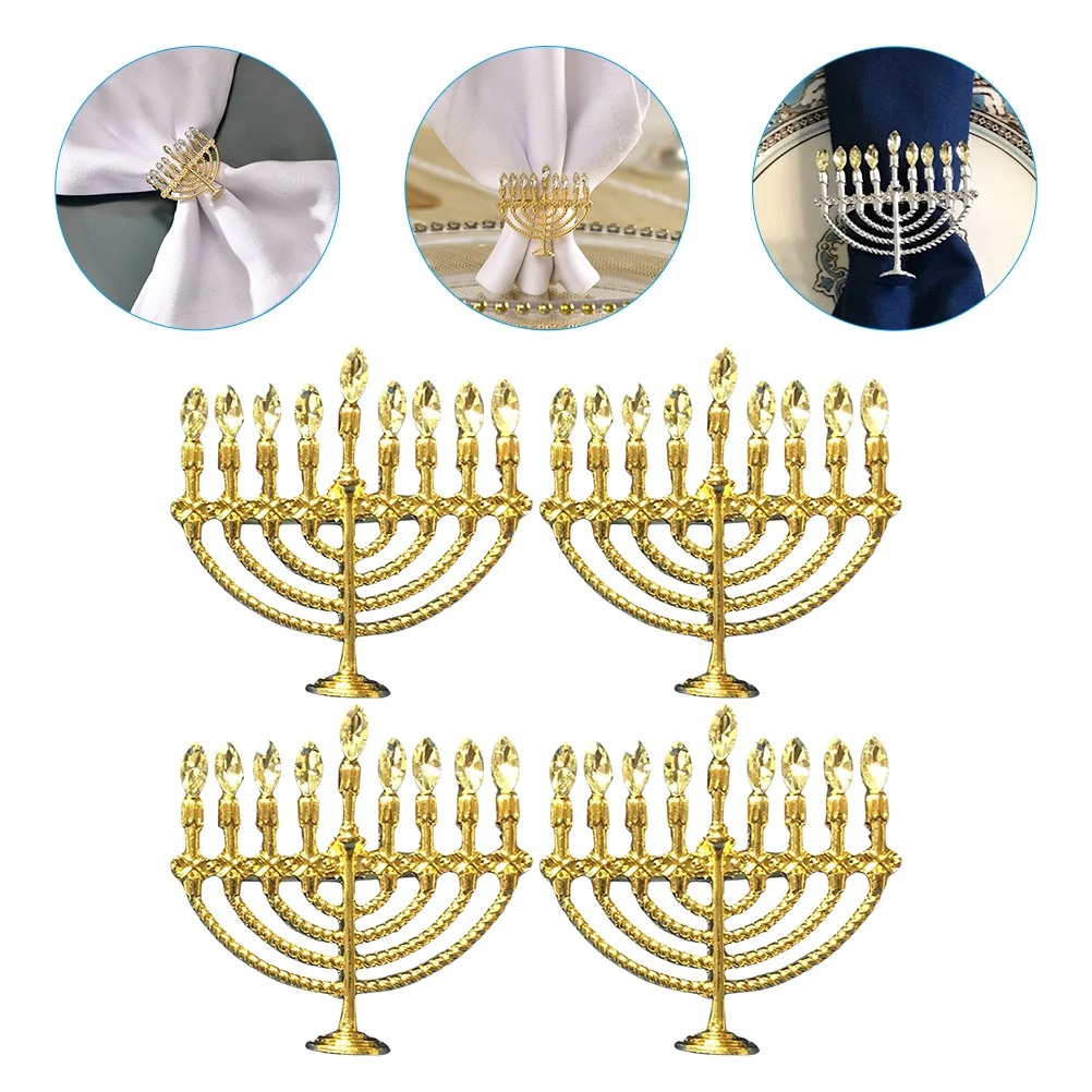 

Napkin Rings Ring Serviette Buckle Towel Hanukkah Hotel Resistant Wear Reusable Alloy Accessory Buckles Farmhouse Table Party