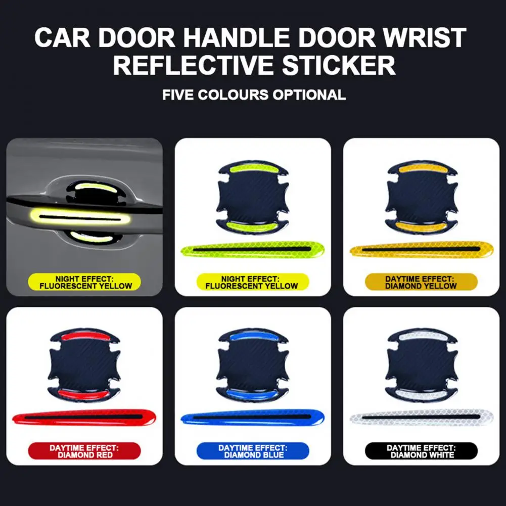 

Door Handle Sticker 8Pcs/Set Practical Self-adhesive Creative Car Handle Door Bowl Warning Sticker for Motorcycle