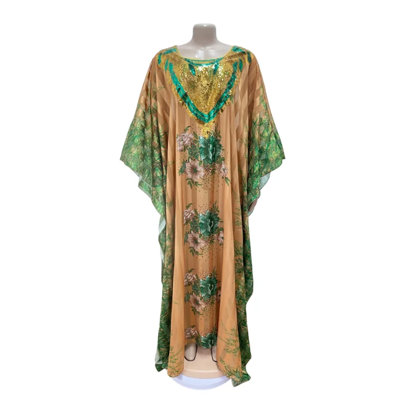 One Piece African Print Clothing For Women Boubou Dubai Turkey Muslim Abayas Wedding Party Traditional Ankara Outfits Gowns