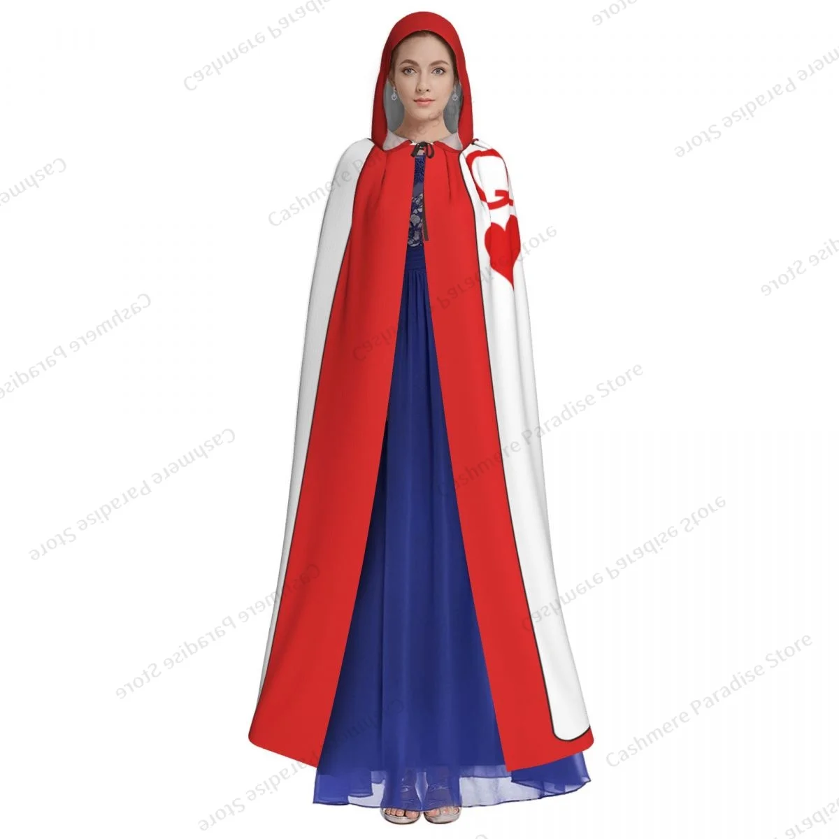 Плащ с капюшоном Queen Of Hearts полиэстер унисекс накидка ведьмы аксессуар для костюма