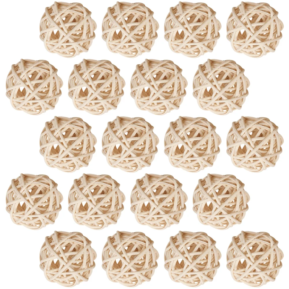 

20 Pcs Rattan Decoration Wedding Vases Natural Sphere Orbs Decorative Balls Table Centerpiece Bowl Fillers