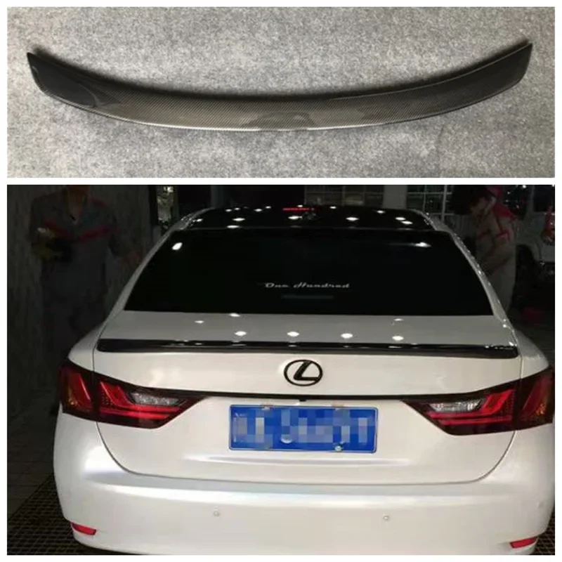 

Fits For Lexus GS200 GS300 GS450 2013-2018 High Quality Carbon Fiber Rear Trunk Lip Roof Spoiler Wing