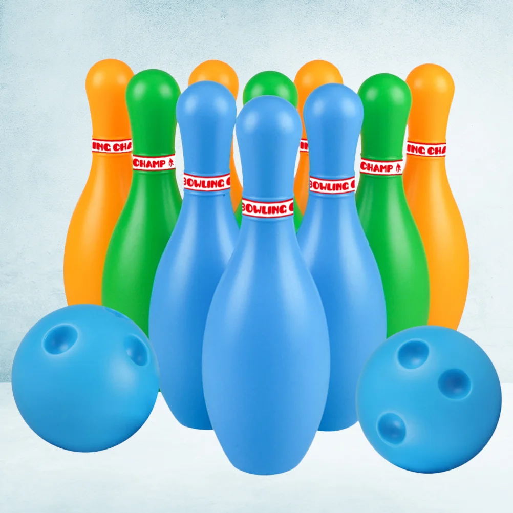

Kids Bowling Set Indoor Outdoor Party Bowling Play Set with 10pcs 2 Balls ( )