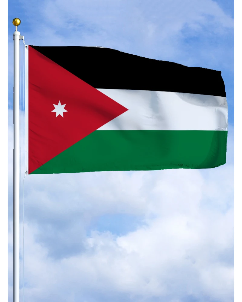 60 × 90 90x150 120 180 см флаг с эмблемой Иордании Полиэстер Печатный Баннер гобелен для
