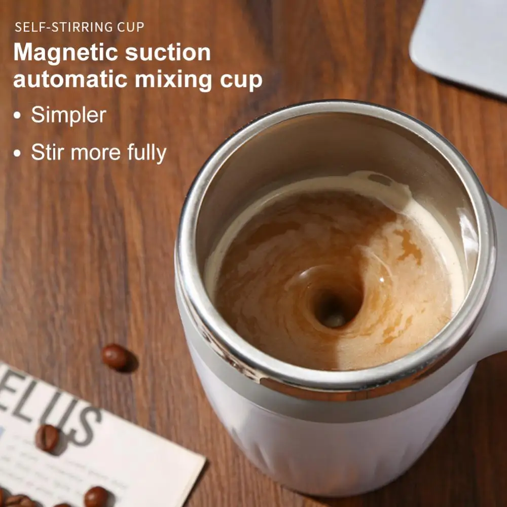 

380ml Fully Automatic Stirring Cup Portable White/black Magnetic Separable Agitator Rotating Electric PP Sealed Cup