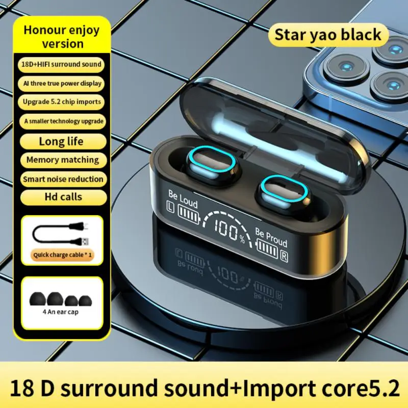 

Bluetooth 5.2 TWS Hands Free Earphone Touch Control Earpieces HIFI Stereo Wireless Headphone Sport Waterproof Game Earbuds 2022