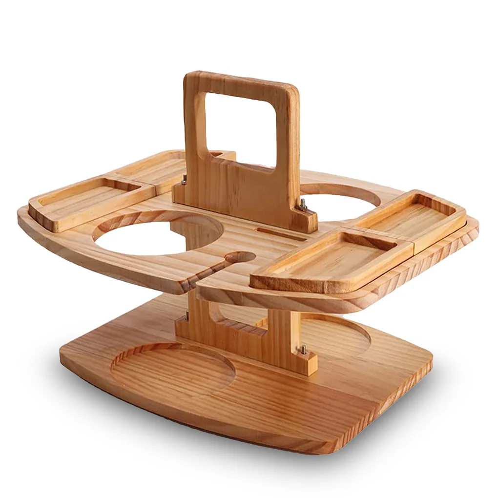 

Уличный держатель для бутылок вина, настольная подставка, 2-уровневый складной съемный обеденный стол, принадлежности для кемпинга, плявече...