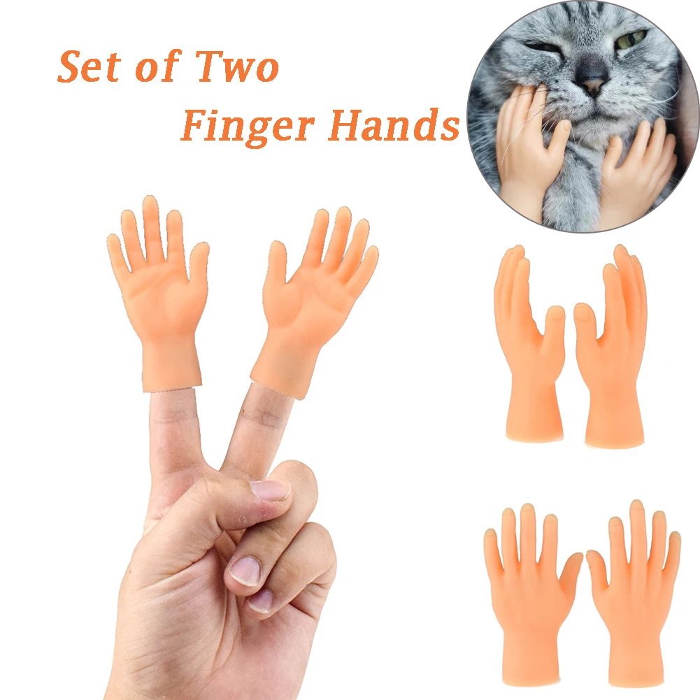 

2PCS Novelty Interesting Finger Toys Mini Finger Puppet Funny Hand Puppet for Game Plastic Cartoon Finger Hands Christmas Gifts