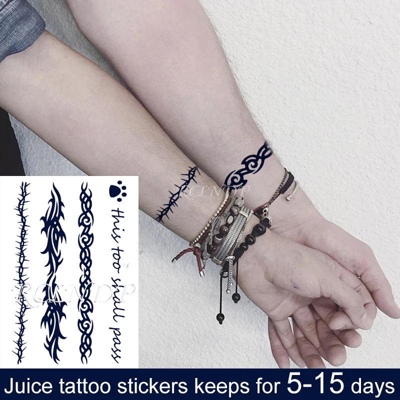 Водостойкая Временная наклейка с рисунком сока и чернил Too Must Pass ремешок для рук