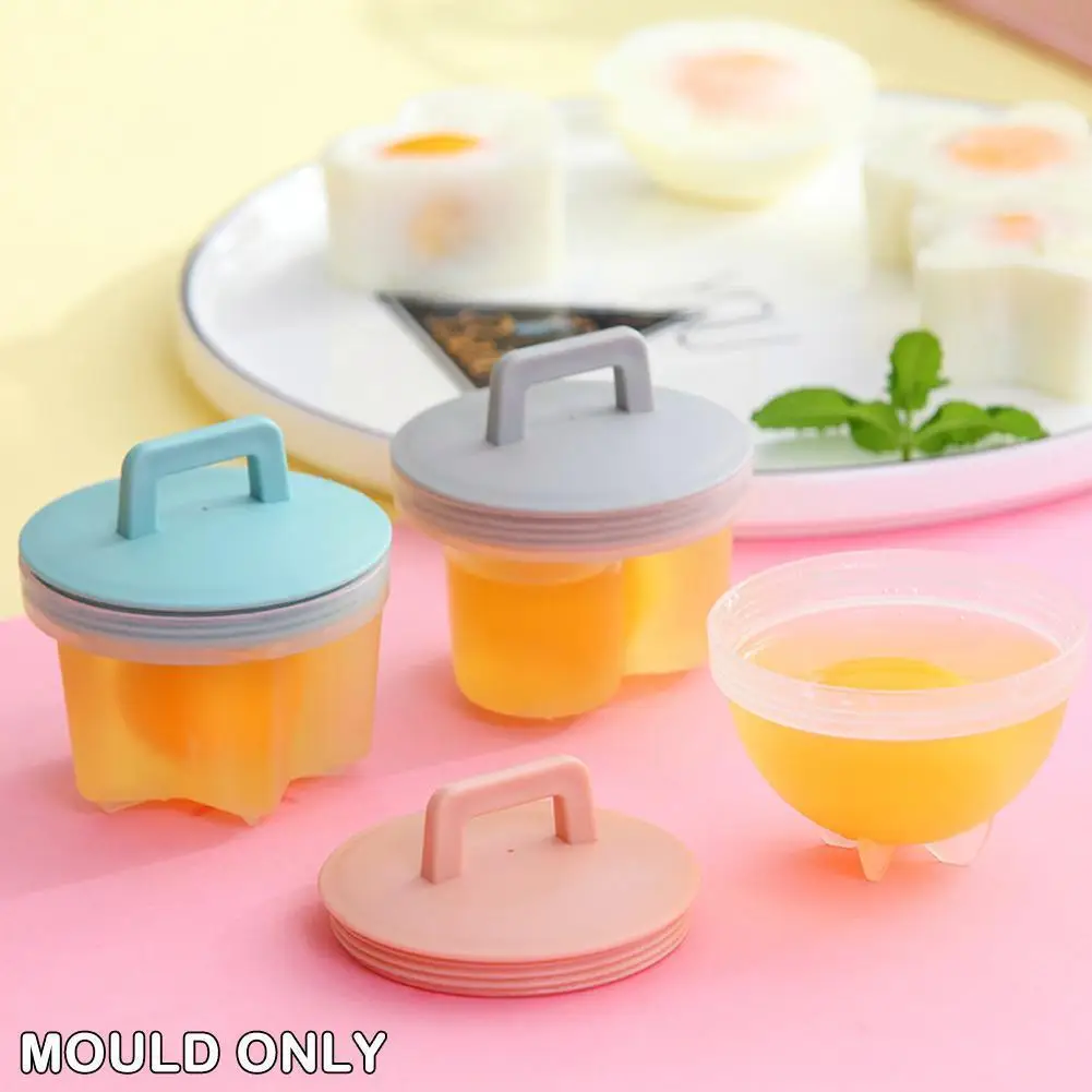 

4 Pcs/set Cute Egg Boiler Plastic Egg Poacher Set Kitchen Mold With Pancake Lid Egg Egg Form Baking Tools Cooker Brush Make G4o7