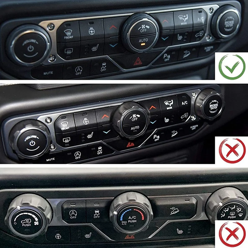 Крышка ручки переключателя кондиционера для 2018-2021 Jeep Wrangler JL JLU &amp Gladiator JT