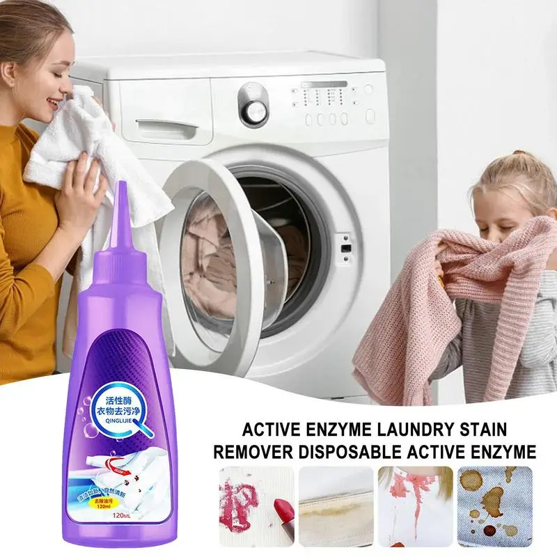 

120ML Active Enzyme Laundry Stain Remover Disposable Active Enzyme Laundry Detergent Effective Stain Remover For White Shirts