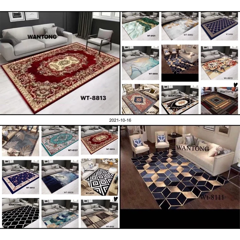 

XXL 200cm x 230cm 3D Karpet Gulung Heritage Crystal Velvet Carpet Rug Floor Mat Home Decor Tatami Anti Slip Nordic 5D