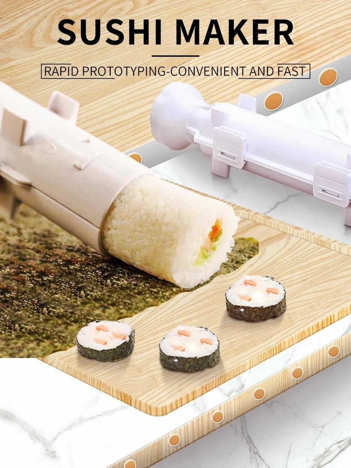 

Quick Sushi Maker Roller Rice Mold Vegetable Meat Rolling Gadgets DIY Sushi Device Making Machine Kitchen Ware