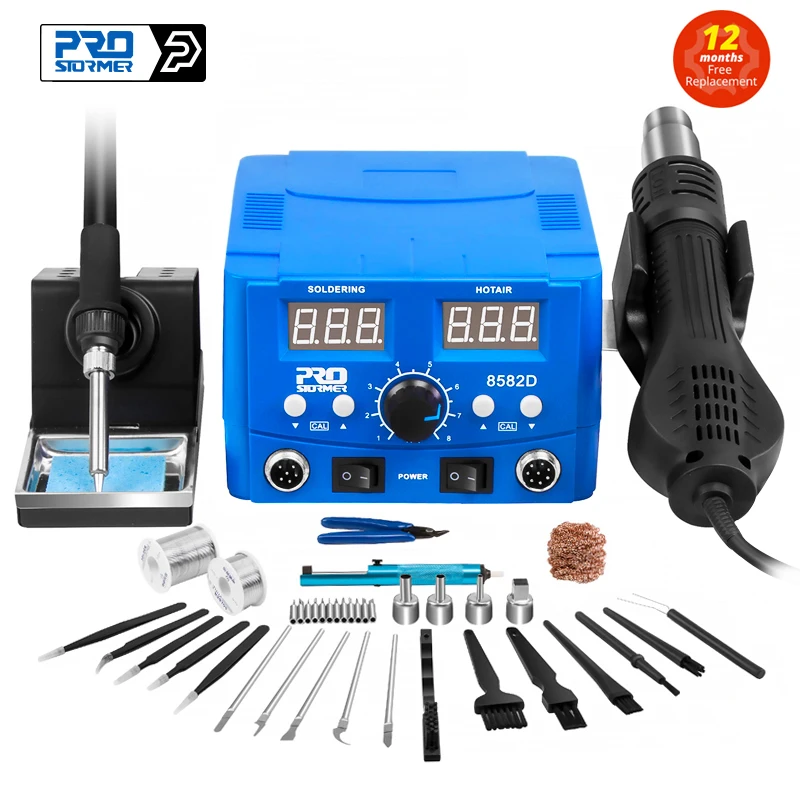 800W SMD Soldering Station Quick Heat Electric Hot Air Gun 2 in 1 Led Display Electric Soldering Iron BGA Rework Welding Station