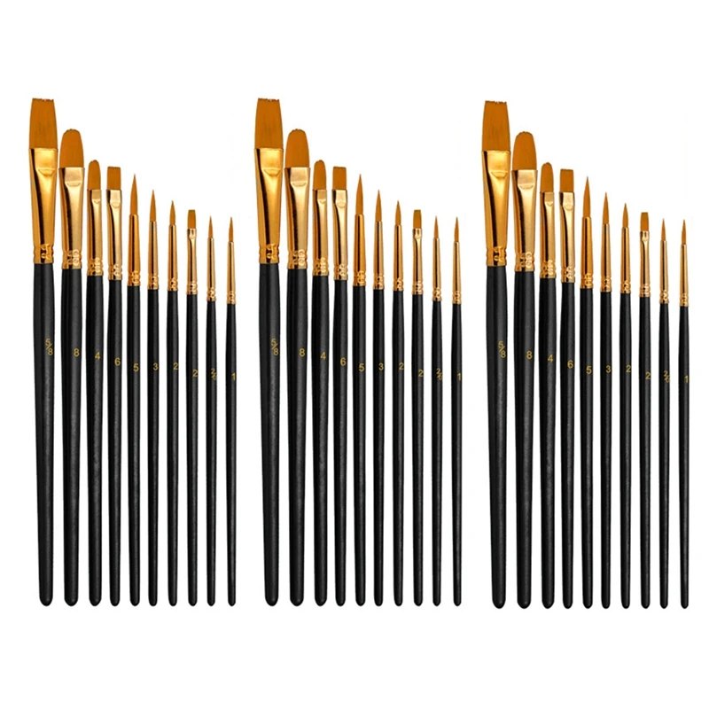 

30 шт., нейлоновые кисти для нанесения краски на лицо