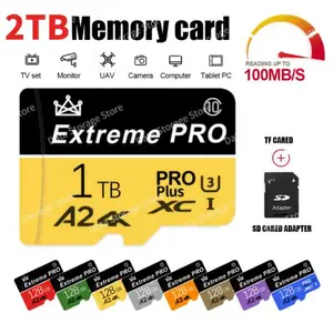 100% Original Micro TF Sd Card 2TB Micro TF SD 1TB 100/M Micro TF SD XC UHS-3 Class10 Memory Card Flash TF Cards 128GB
