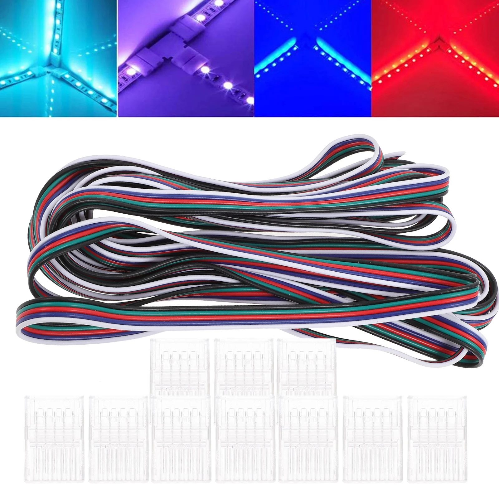 

1 Set Sturdy Replacement Practical Controller For Lights Solderless 5 Pin Conductor 5 Pin Connectors