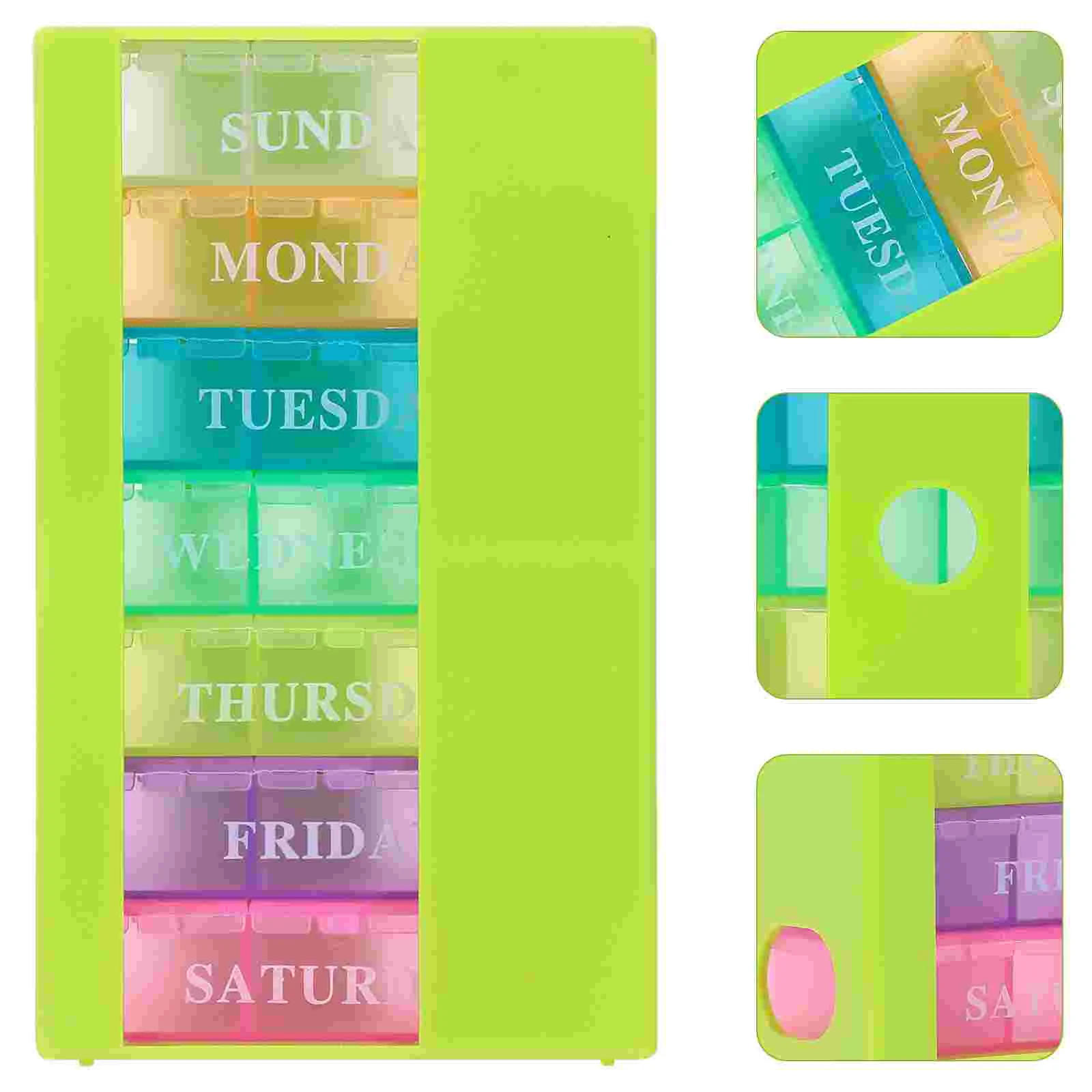 

Box Organizer Holder Container Case Day Daily Storage Portable Oil Bottle Cylinder Travel Pocket Pillbox Camping Aid First