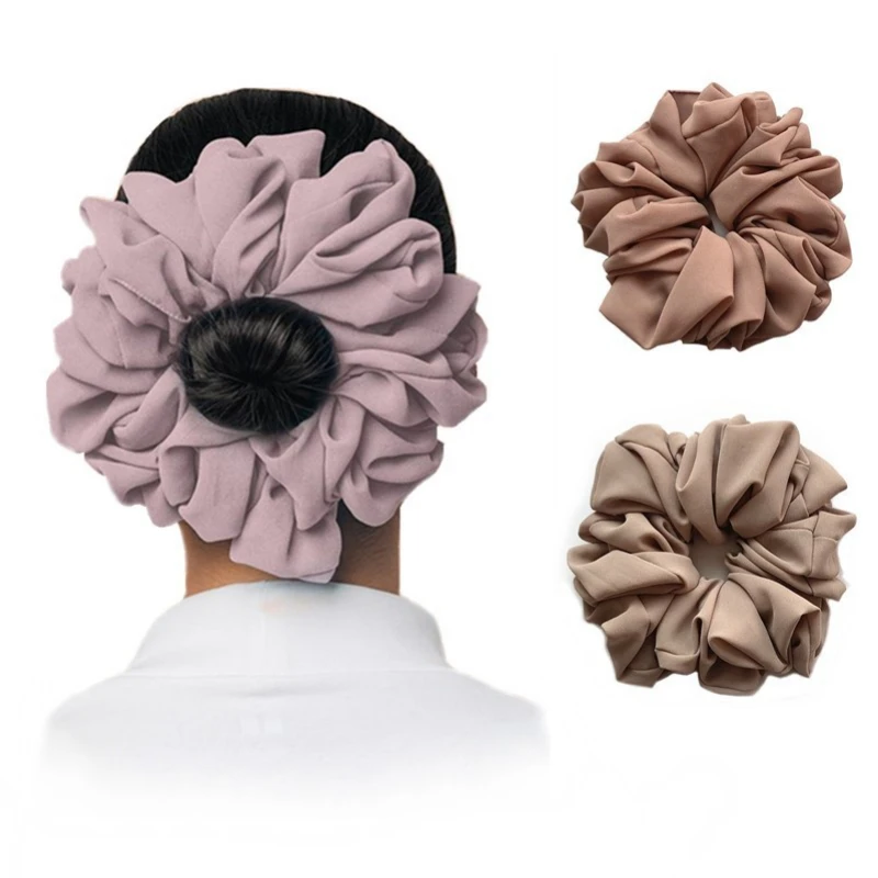 

Free Shipping 7.8 inch Big Chiffon Scrunchies Muslim Hair Shape Scunchy Women's Hair Headbands Women Hair Ties Hair Accessories