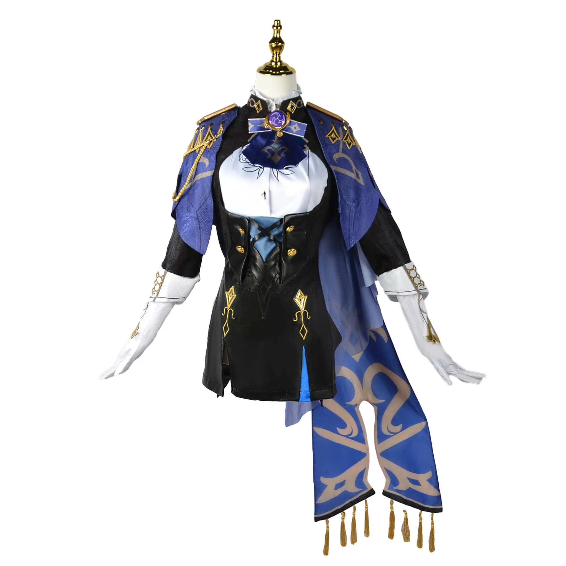 Игра Genshin Impact Clorinde косплей костюм парик шляпа Фонтейн Униформа серьги Хэллоуин