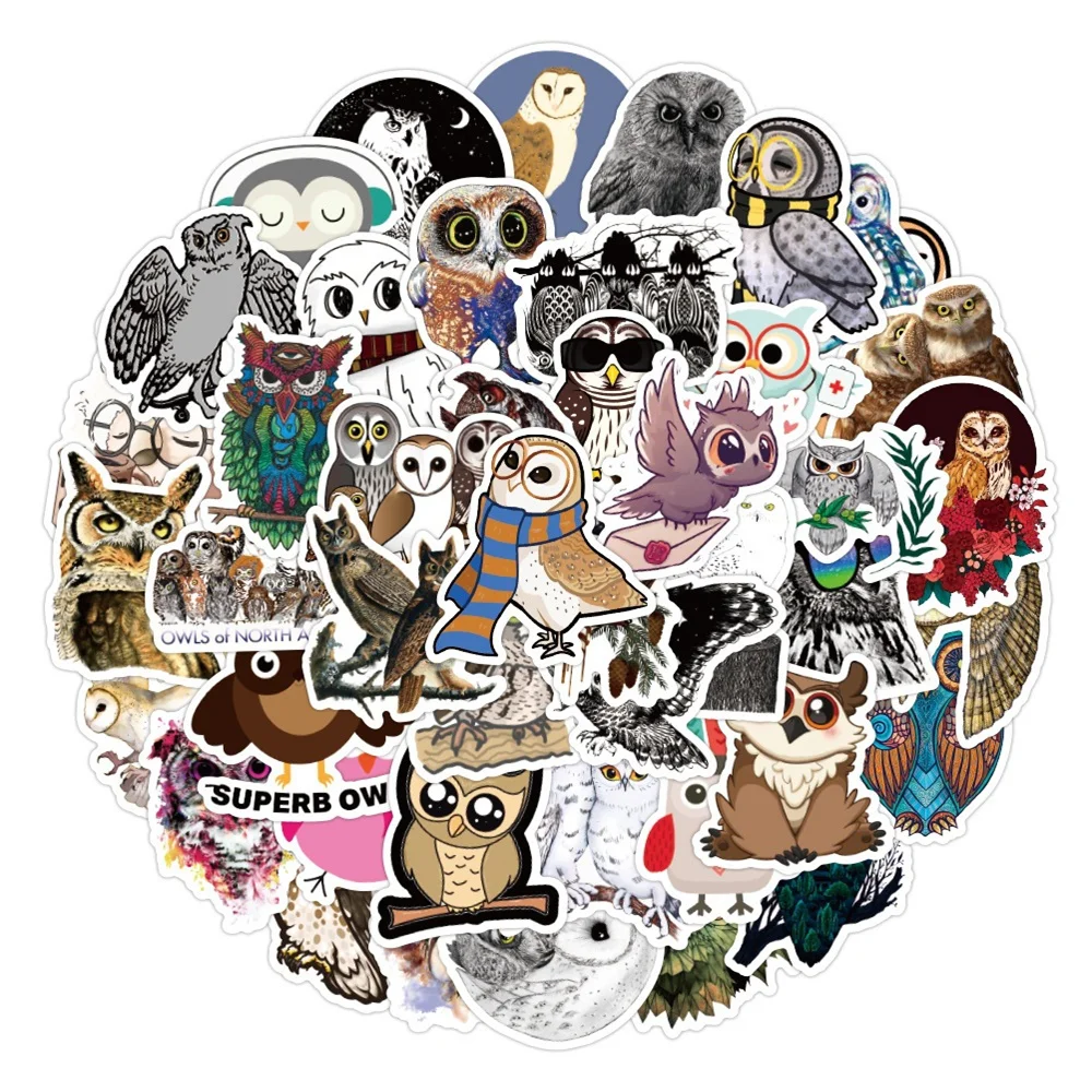 

10/30/50PCS Cartoon New Owl Personality Graffiti Creative Sticker Laptop Motorcycle PhoneGuitar Car Waterproof Sticker Wholesale