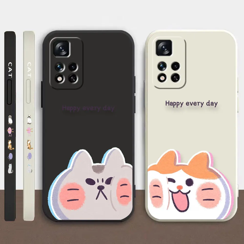 

Phone Case For Redmi Note 12 11 11T 11R 11S 10 9T 8 7S PRO PLUS 4G 5G Case Cover Fundas Cqoues Shell Capa Happy Cute Couple Cat