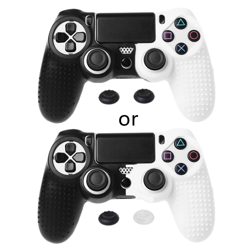 

Anti-Slip Silicone Case Skin for PS4 PRO Slim Controller Protector Cover with Thumb Stick Grips Caps Skin Case Drop Shipping