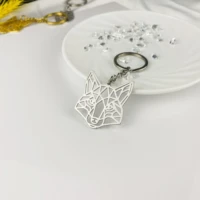 tagula stainless steel keychain abstract geometric animal fox keyring charm ornament accessory keychain mothers day gift