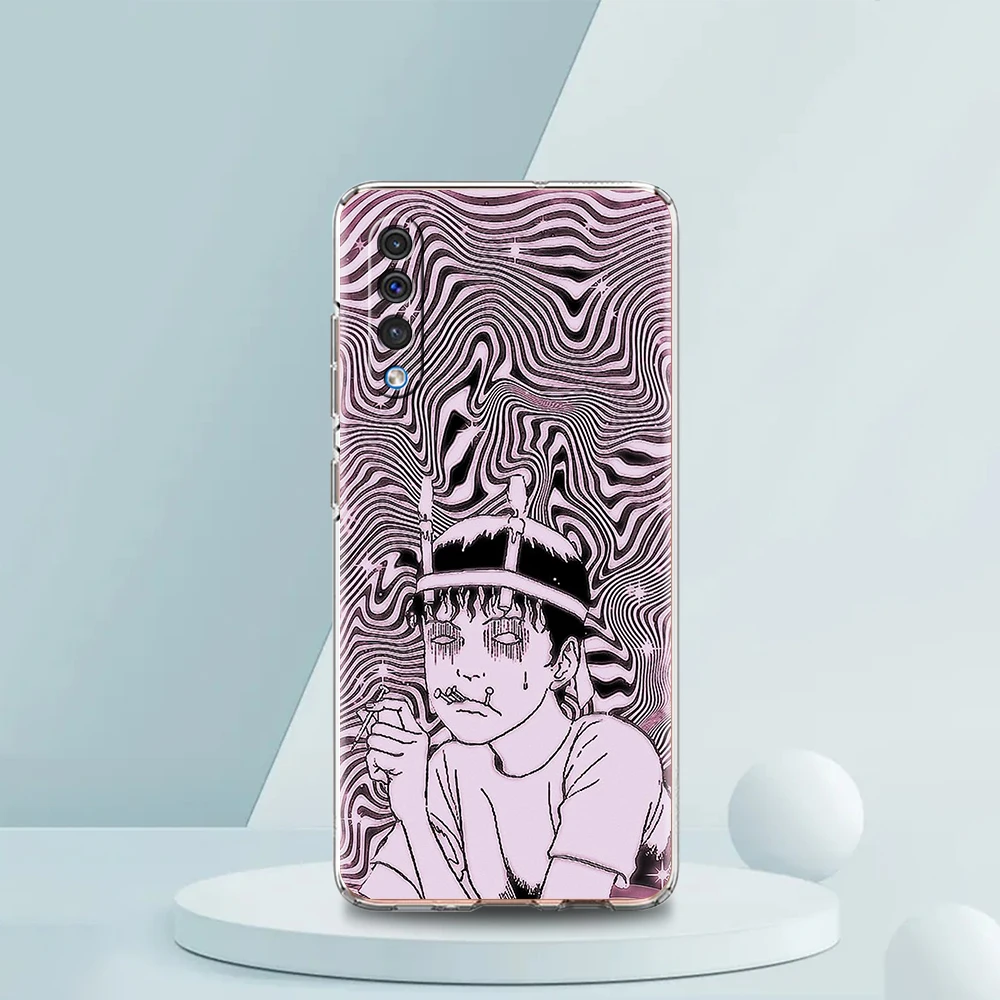 Junji Ito Terror Horror Transparent Phone Case for Samsung Galaxy A12 A02 A03S A50 A70 A10 A10S A20 A30 A40 Luxury Soft Cover