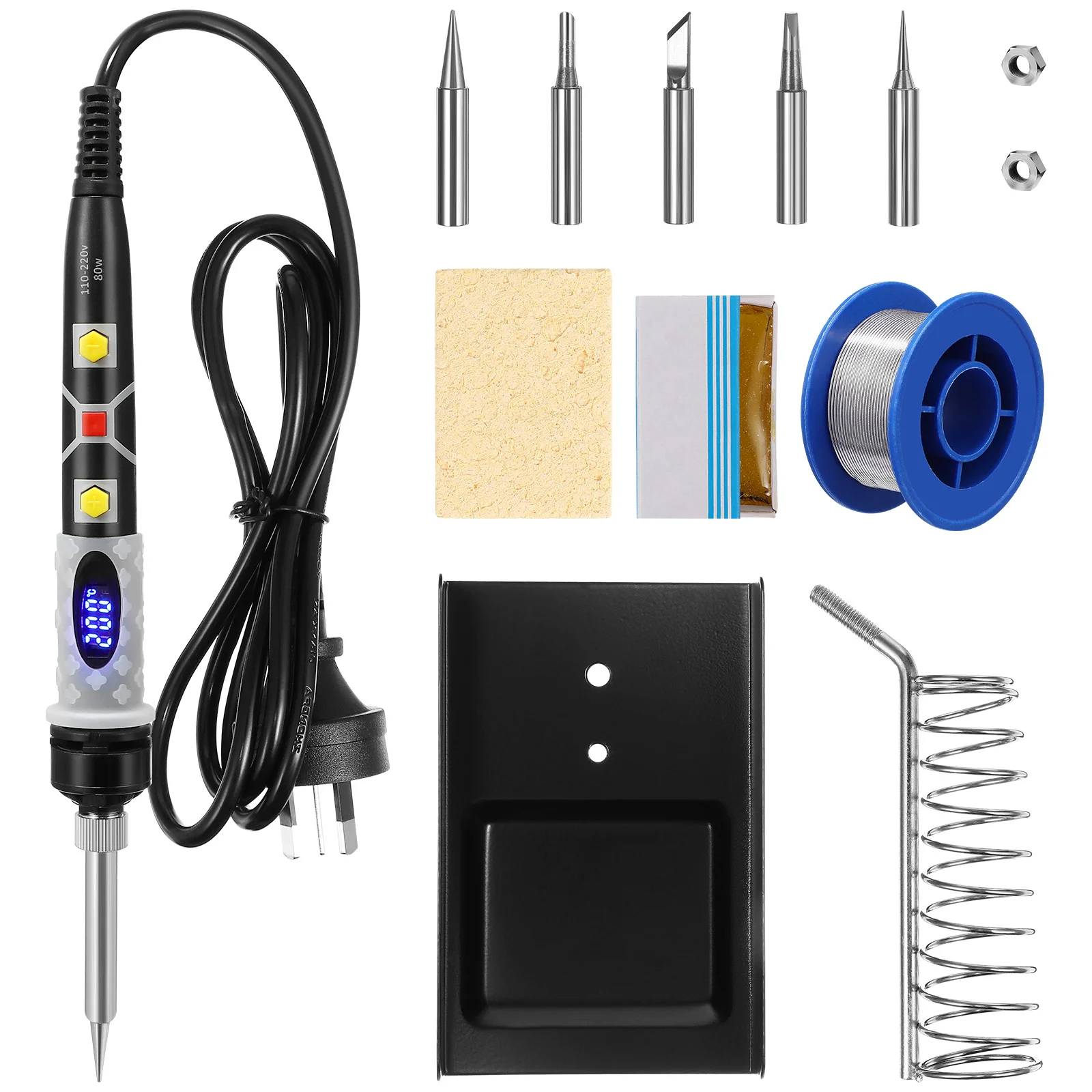 

10 Pcs/Set Soldering Iron Repairs Tool Kit Tools Electric Kit Digital Welding Constant Temperature Alloy