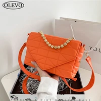orange leather quilted crossbody bags for women 2022 new luxury handbags diamond lattice green pink side shoulder bag for ladies