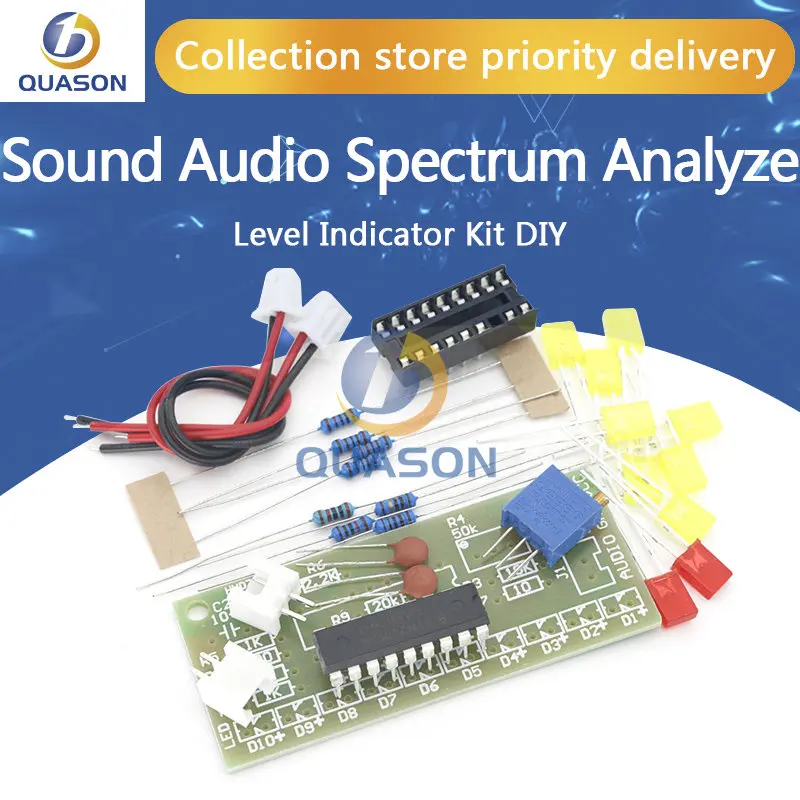 LM3915 10 светодиодный звуковой анализатор спектра комплект индикаторов уровня DIY