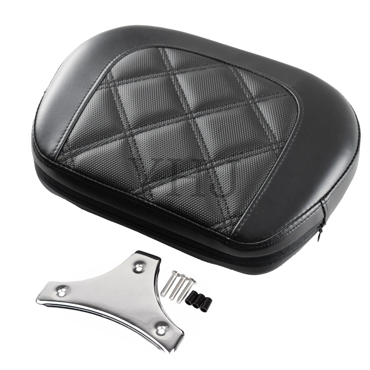 For Harley Motorcycle Touring CVO Street Bob Road King Electra Glide 1997-2024 Passenger Sissy Bar Backrest Pad Chrome Bracket