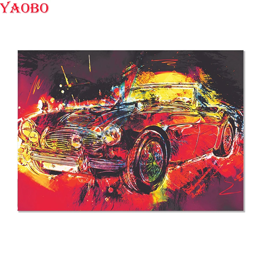 

Алмазная 5D картина «сделай сам», красочные автомобильные картины разы, полностью Алмазная вышивка крестиком, домашний декор, подарок