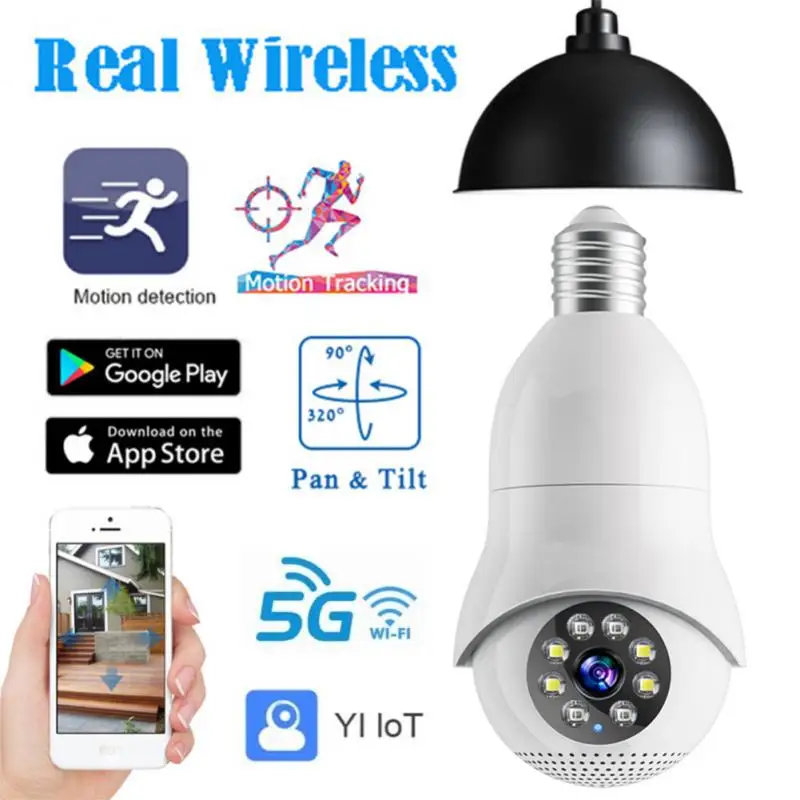 

E27 5G Bulb Surveillance Camara Dual Band WiFi IP Camera 360 Degree Panoramic Infrared Night Vision 2.4GVideo Cam Home Security