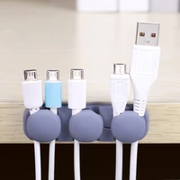 6 hole silicone cable hub holder desktop tidy management wire cord clips winder for mouse earphone power cord cable fixed clasp
