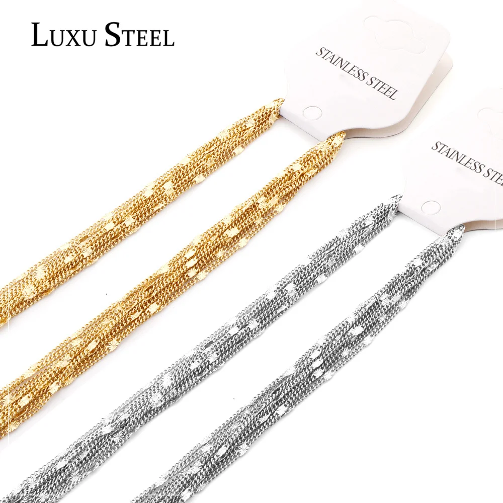 LUXUSTEEL 5 stücke viele Erklärung Halskette Anhänger Frauen Accessores Trendy Stil Gold Farbe Sideway Ketten Halskette Partei Groß Verkauf