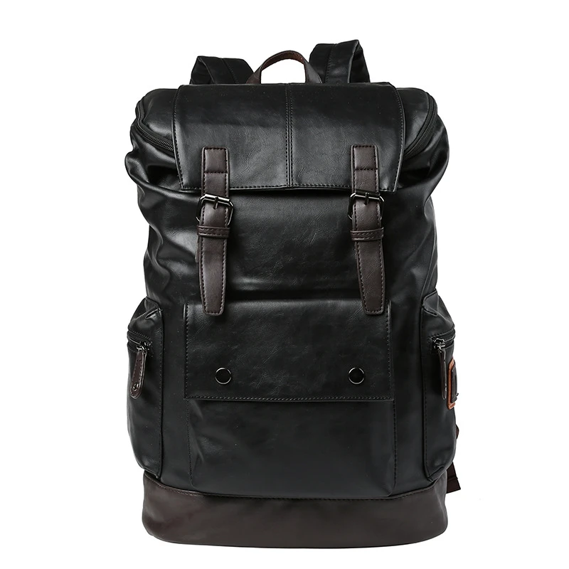 

Рюкзак мужской для ноутбука, брендовый вместительный ранец на плечо, школьная молодежная сумка для мальчиков, кожаный большой деловой роскошный черный