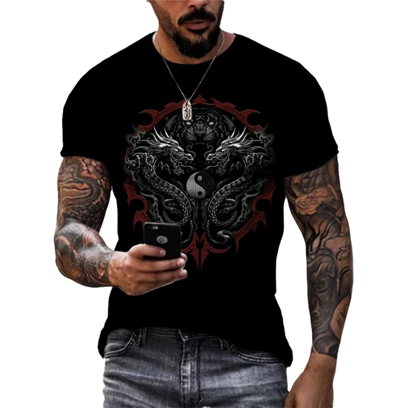 

Men's 3D Printed T-shirt, Personalized Short Sleeve Clothing, Street Style, Casual, Fashionable, Oversized, Personalized, Trendy