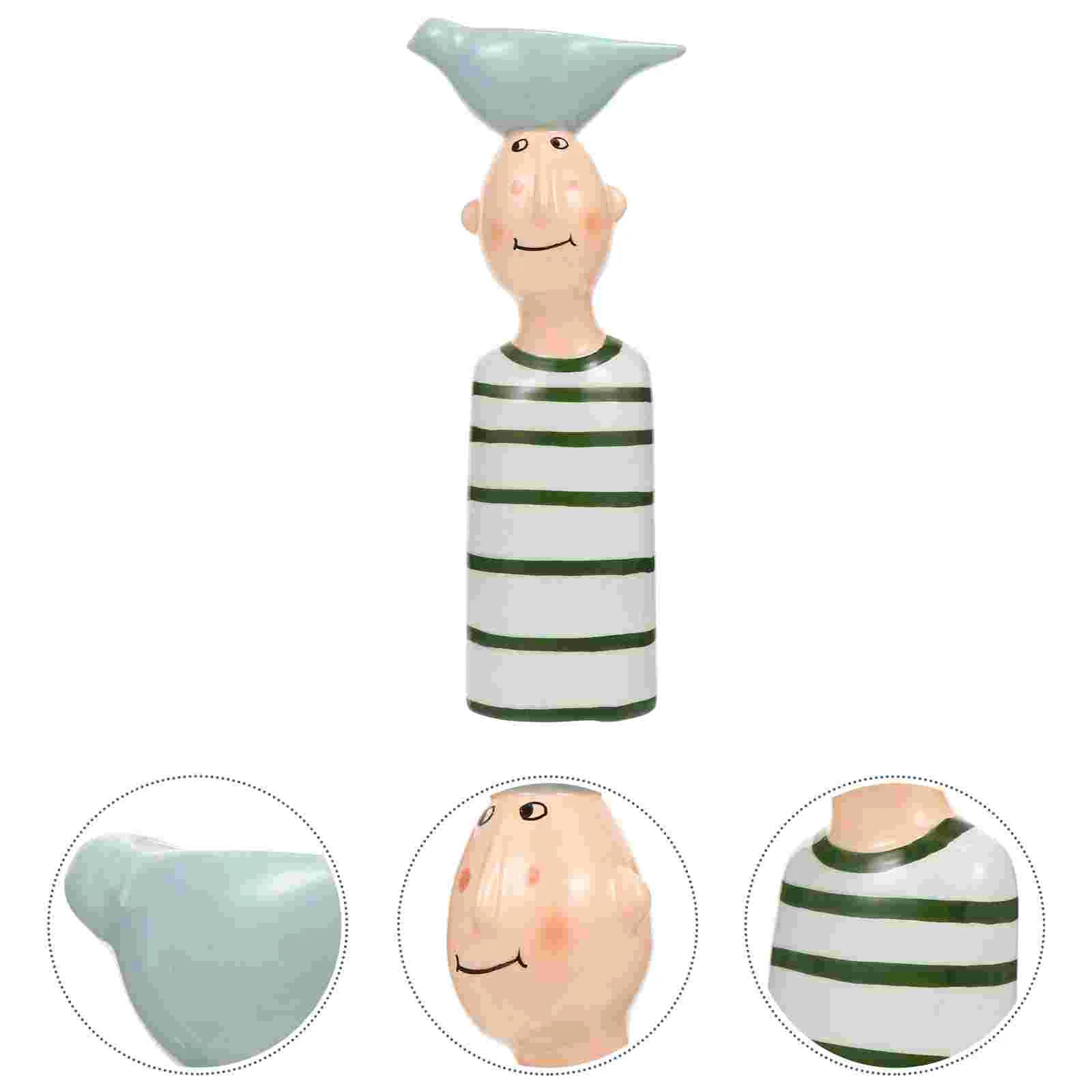 

Vase Flower Ceramic Face Planter Arrangement Head Porcelain Pots Indoor Cartoon Bud Gift Containermother Day Vaserpot Sculpture